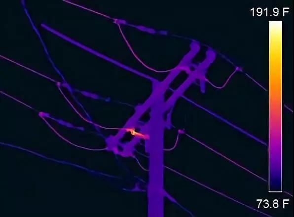 Drone  infrared thermal imaging camera powerline inspection