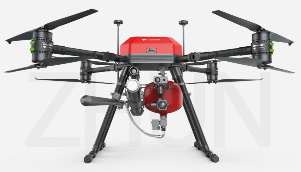 Fire fighting drone dry powder fire extinguishing boom firefighting drone