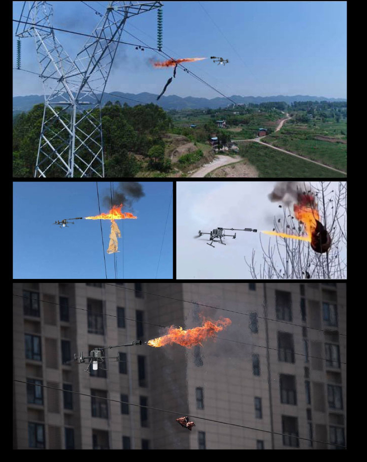 DJI M300 drone flamethrower